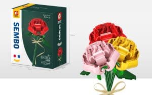 Sembo Blume Rose rot (78 Teile)